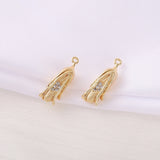 Brass Zircon Banana Charm Pendant for DIY Jewelry