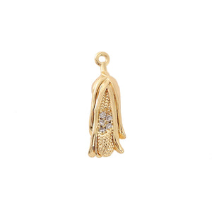 Brass Zircon Banana Charm Pendant for DIY Jewelry