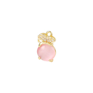 Brass and Zircon Charms Pendants Jewelry Set