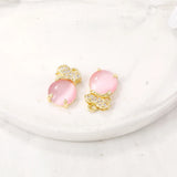 Brass and Zircon Charms Pendants Jewelry Set