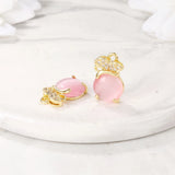 Brass and Zircon Charms Pendants Jewelry Set