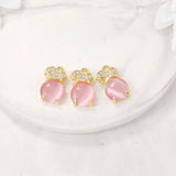 Brass and Zircon Charms Pendants Jewelry Set