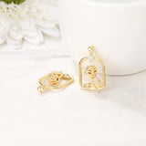 Brass and Zircon Rose Charms Necklace Bracelet Earring DIY Jewelry
