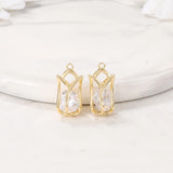 Brass Zircon Rose Charm Pendant Set DIY Jewelry Accessories