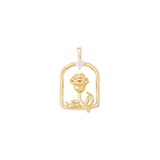 Brass and Zircon Rose Charms Necklace Bracelet Earring DIY Jewelry