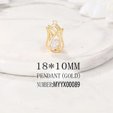 Brass Zircon Rose Charm Pendant Set DIY Jewelry Accessories