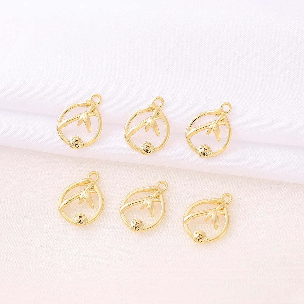 Brass Flower Charms Pendants Jewelry Accessories