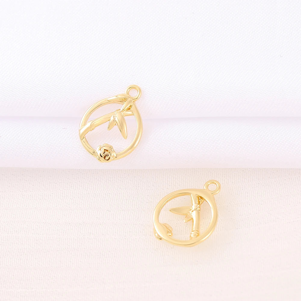 Brass Flower Charms Pendants Jewelry Accessories