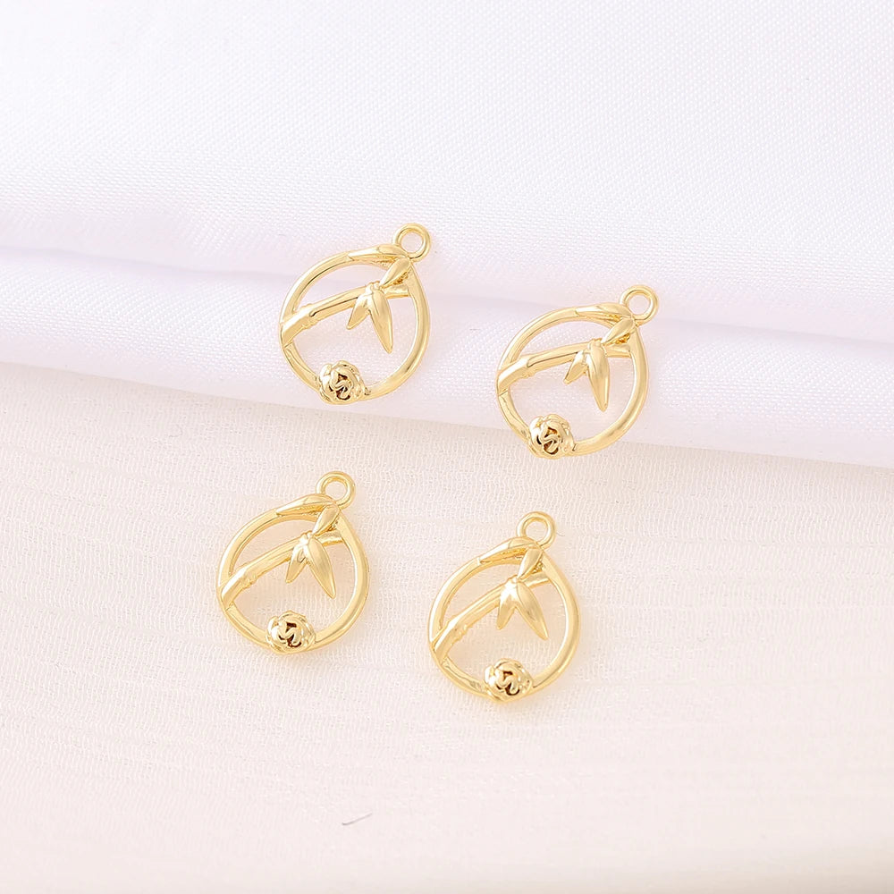 Brass Flower Charms Pendants Jewelry Accessories