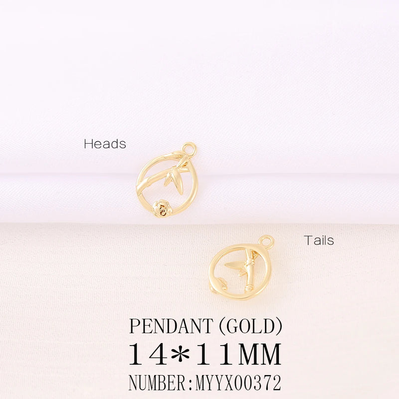 Brass Flower Charms Pendants Jewelry Accessories