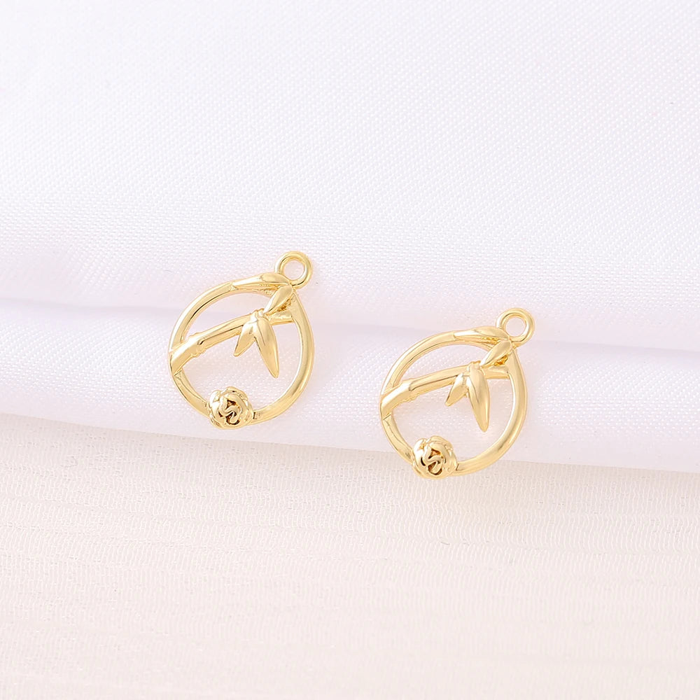 Brass Flower Charms Pendants Jewelry Accessories