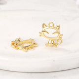Brass and Zircon Cat Charms Pendants Necklace and Bracelet Earring Diy Jewelry