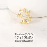 Brass and Zircon Cat Charms Pendants Necklace and Bracelet Earring Diy Jewelry