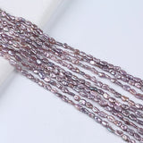 Purple Keshi Biwa Pearl Strand for Jewelry Making