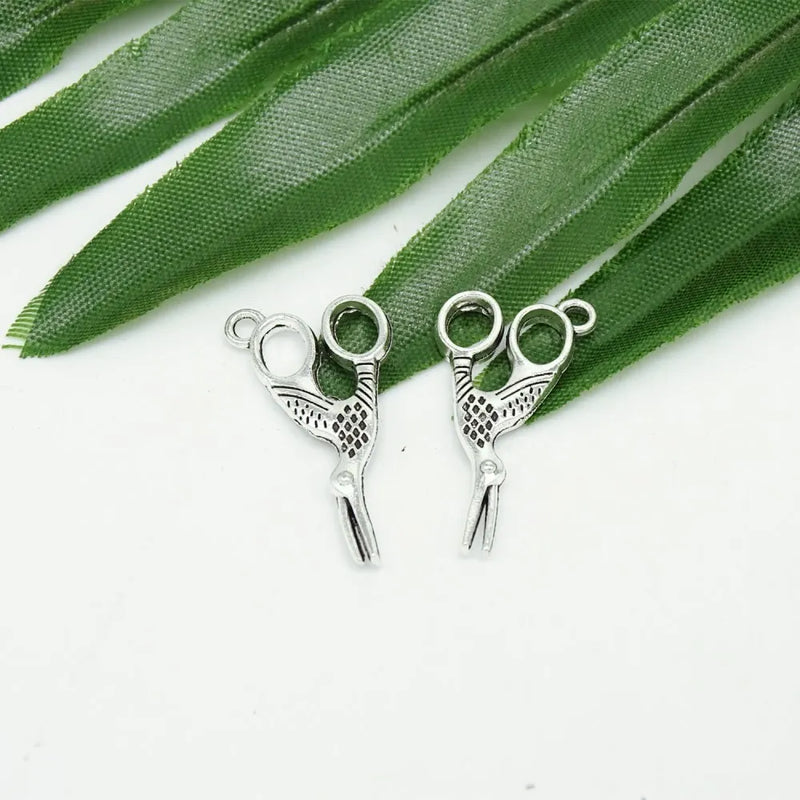 Sewing Scissors Charms Tibetan Silver Pendants