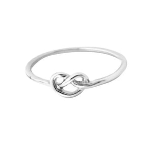 50pcs/Lot Heart Knot Ring Gold/Silver/Rose Plated Daily Jewelry for Women