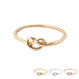 50pcs/Lot Heart Knot Ring Gold/Silver/Rose Plated Daily Jewelry for Women