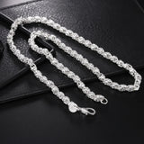 925 Sterling Silver 20-24Inch Faucet Chain Necklace
