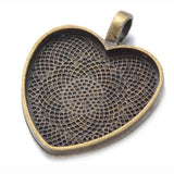 DIY Retro Alloy Pendant 25mm Peach Heart Necklace Pendant Accessories