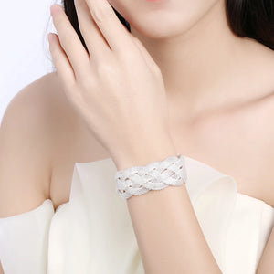 925 Silver Bracelet Woven Mesh Chain Small Fresh Wedding Party Jewelry