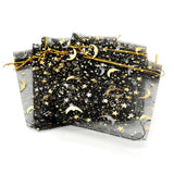 50pcs 11-16cm Star Moon Organza Bags Jewelry Storage Pouches Packaging