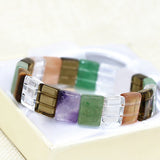 Mix-Stone Natural Stone Beaded Bracelet 7.5 inch