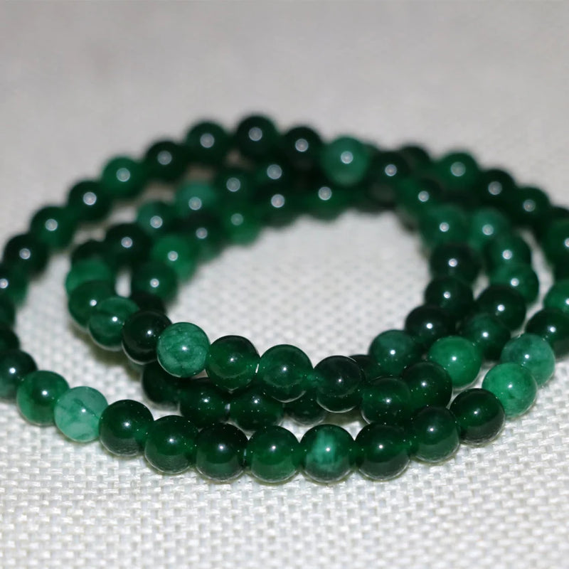 6mm Green Jades Stone Chalcedony Multilayer Bracelets for Women