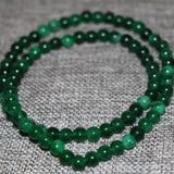 6mm Green Jades Stone Chalcedony Multilayer Bracelets for Women
