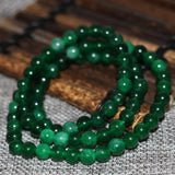 6mm Green Jades Stone Chalcedony Multilayer Bracelets for Women