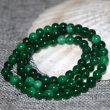 6mm Green Jades Stone Chalcedony Multilayer Bracelets for Women