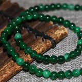 6mm Green Jades Stone Chalcedony Multilayer Bracelets for Women