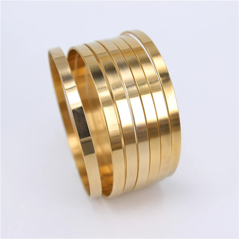 70mm Stainless Steel Bracelet Set for Women