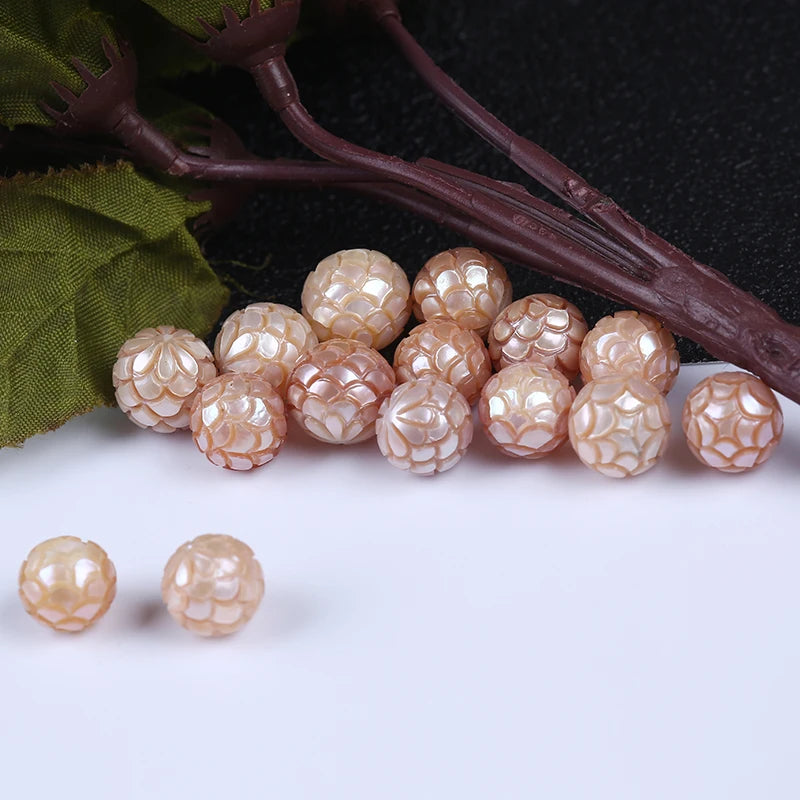 10-11mm Freshwater Peach Caved FW Loose Pearls