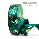 Christmas Ribbon spot bronzing polyester ribbon holiday decoration