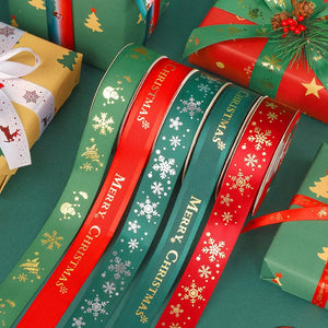 Christmas Ribbon spot bronzing polyester ribbon holiday decoration