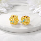 Brass Dice Beads Necklace & Bracelet High Jewelry Making Supplies DIY