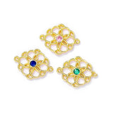 Brass Zircon Flowers Charms Necklace Bracelet Earring Diy Jewelry