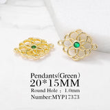 Brass Zircon Flowers Charms Necklace Bracelet Earring Diy Jewelry