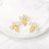 Brass Zircon Bees Charms Pendant Set DIY Jewelry Accessories