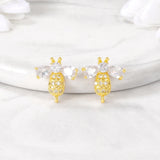 Brass Zircon Bees Charms Pendant Set DIY Jewelry Accessories