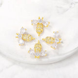 Brass Zircon Bees Charms Pendant Set DIY Jewelry Accessories