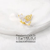 Brass Zircon Bees Charms Pendant Set DIY Jewelry Accessories