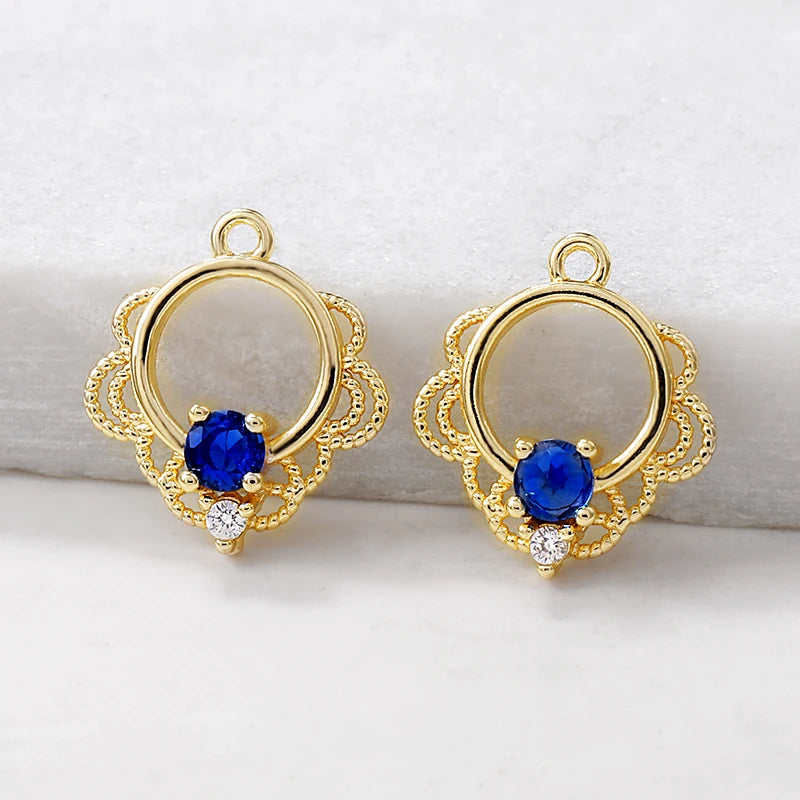 Brass Zircon Charms Pendants Necklace Bracelet Earring Diy Jewelry