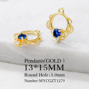 Brass Zircon Charms Pendants Necklace Bracelet Earring Diy Jewelry