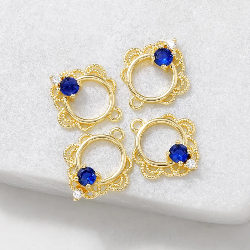 Brass Zircon Charms Pendants Necklace Bracelet Earring Diy Jewelry