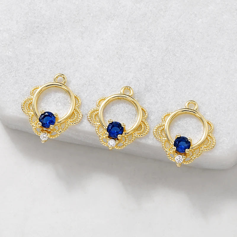 Brass Zircon Charms Pendants Necklace Bracelet Earring Diy Jewelry