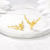 Brass and Zircon Deer Charms Pendants Necklace Bracelet Earring Diy Jewelry