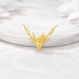 Brass and Zircon Deer Charms Pendants Necklace Bracelet Earring Diy Jewelry