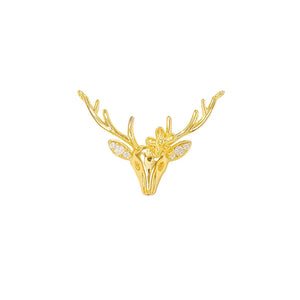 Brass and Zircon Deer Charms Pendants Necklace Bracelet Earring Diy Jewelry