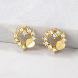 Brass Zircon Heart Charms Pendants Necklace Bracelet Earring Jewelry DIY
